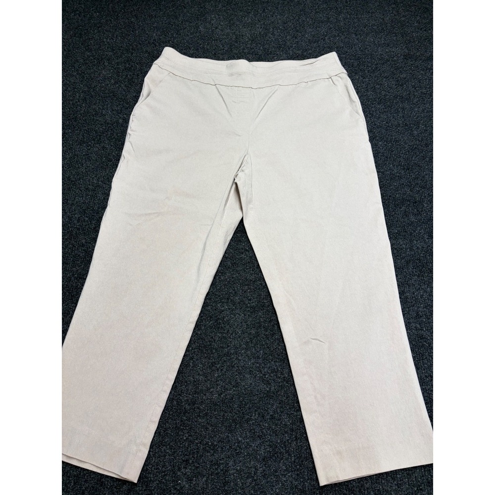 Notations Womens Tan Khaki Pull On Cropped Stretch Pants Size 10 MRNL0257